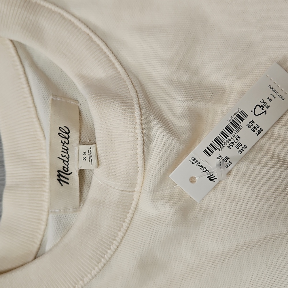 Madewell Cream Crewneck Muscle T Shirt - Picture 2 of 7